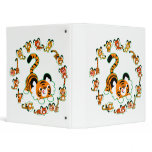 Cute Cartoon Tigers Mandala (green) Avery Binder