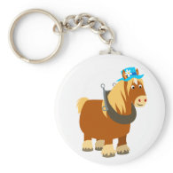 Cute Cartoon Trait Breton Horse Keychain