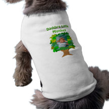 Cute Cartoon Tree Little Monkey Custom Photo Dog Tshirt