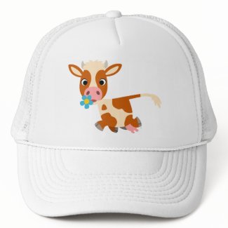 Cute Cartoon Trotting Cow Hat hat