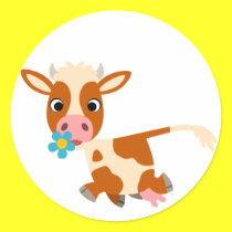 Netter Karikatur-Trottenkuh-Aufkleber sticker
