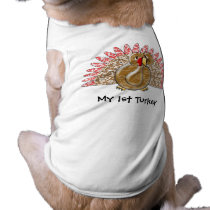 Cute Cartoon Turkey Damask Pattern pet clothing