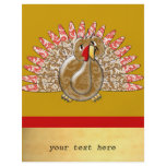 Cute Cartoon Turkey Damask Pattern