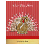 Cute Cartoon Turkey Damask Pattern