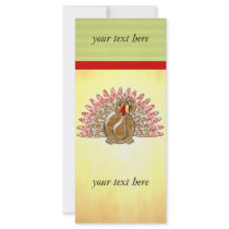 Cute Cartoon Turkey Damask Pattern rack cards by samack Cute Cartoon Turkey Damask Pattern rack cards