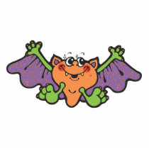 cute cartoon vampire bat photo sculpture