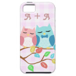 cute cartoon vector owl couple with initials casemate cases