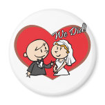 Cute Cartoon "We Did" Wedding couple Fridge Magnets