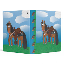 Cute Cartoon Western Horse Binder