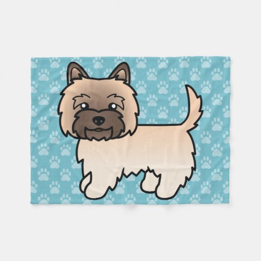 Cute Cartoon Wheaten Cairn Terrier Fleece Blanket | Zazzle