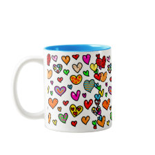Multi Love Heart Coffee Mugs