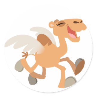 Cute Cartoon Winged-Camel Sticker sticker