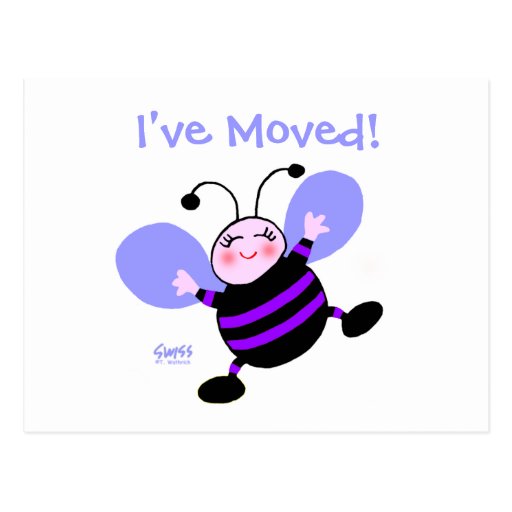 Cute Cartoon Woman's Change of Address Postcard