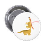 Cute Cartoon Yawning Thylacine Button Badge