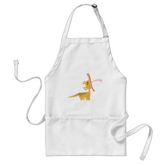 Cute Cartoon Yawning Thylacine Cooking Apron apron