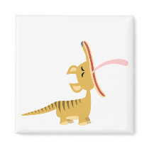 Cute Cartoon Yawning Thylacine Magnet by Lioness_Graphics Cute Cartoon Yawning Thylacine Magnet