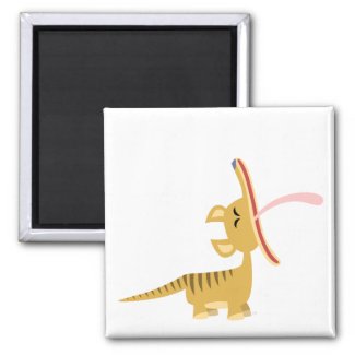 Cute Cartoon Yawning Thylacine Magnet magnet