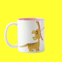 Cute Cartoon Yawning Thylacine Mug