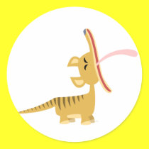 Etiqueta de bocejo do Thylacine dos desenhos anima autocolantes by Lioness_Graphics Etiqueta de bocejo do Thylacine dos desenhos anima autocolantes