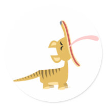 Cute Cartoon Yawning Thylacine Sticker