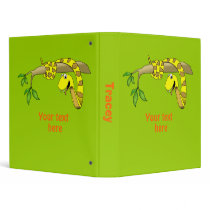 Cute Cartoon Yellow Snake in a Tree Reptile Binders