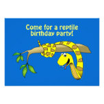 Cute Cartoon Yellow Snake in a Tree Reptile Personalized Invitations