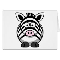 Cute Cartoon Zebra Cards