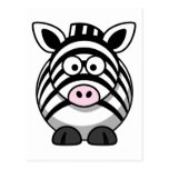Cute Cartoon Zebra Post Cards
