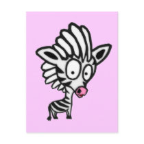 Cute Cartoon Zebra Post Cards