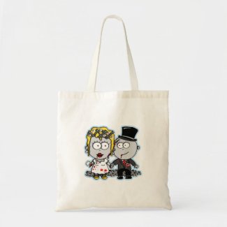 Cute cartoon Zombie bride and groom wedding gifts Tote Bag