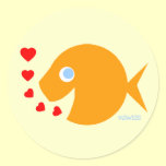 Cute CartoonFish Love Stickers For Valentines Day stickers