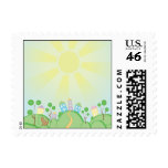 Cute Cat and House Moving Home Postage Stamps