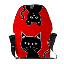 Cute Cat and Mouse Red and Black Commuter Bags