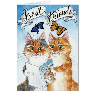 Cute cat best friend birthday or any occasion card