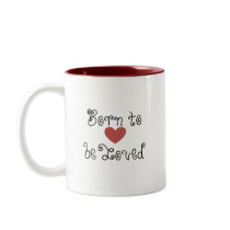 Cute Cat Born to be Loved Valentines mugs