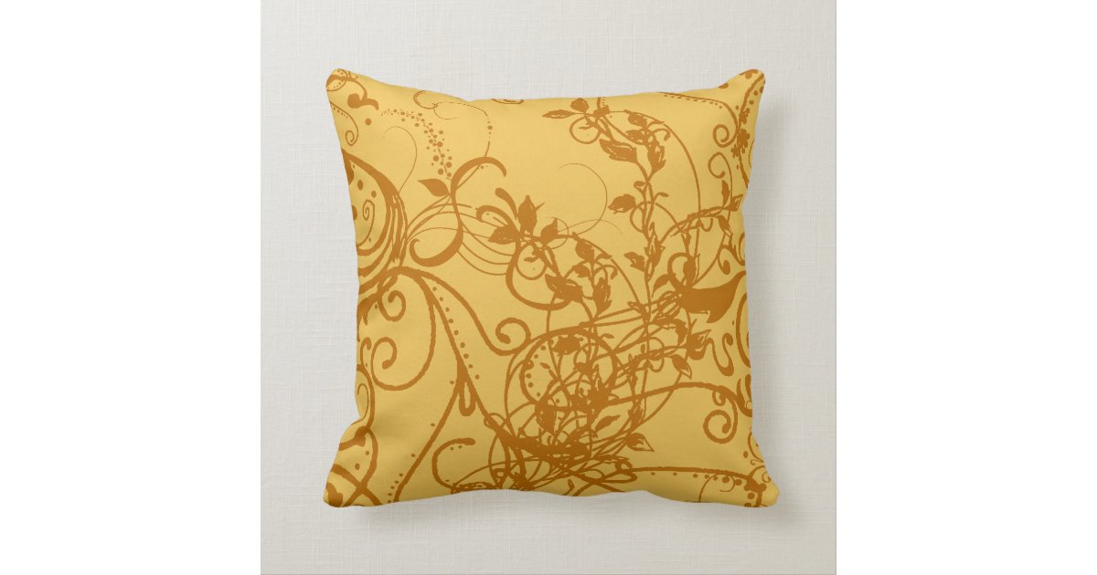 Cute cat cartoon Klimt gold pillow Zazzle