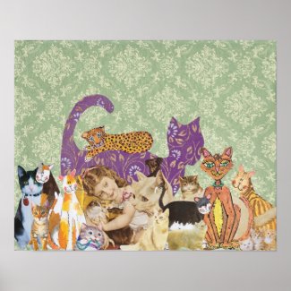 Cute Cat Collage 3 Print print