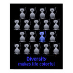 Cute Cat Diversity Poster for Kids Motivational