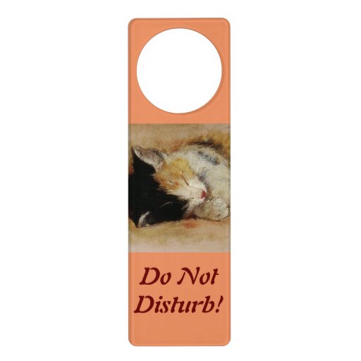 Cute Cat - Do not disturb Door Hangers | Zazzle