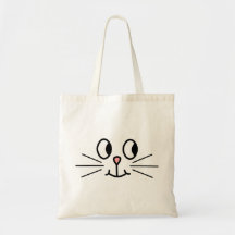 Cute Cat Face. Canvas Bag