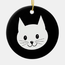 Cute Cat Face. Christmas Ornaments