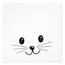 Cute Cat Face. Custom Invitations