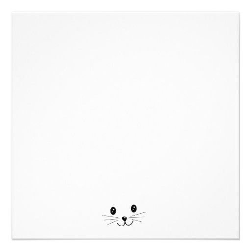 Cute Cat Face. Custom Invitations