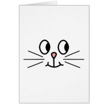 Cute Cat Face. Greeting Card