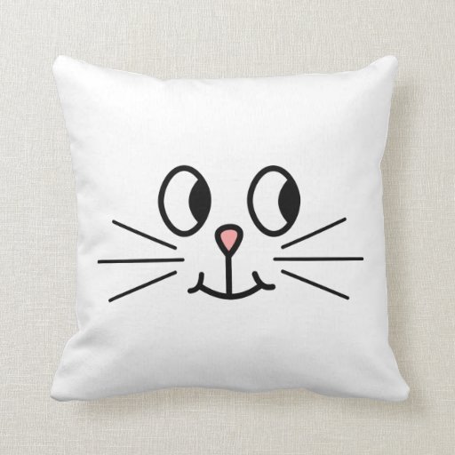 Cute Cat Face. Pillow Zazzle