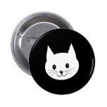 Cute Cat Face. Pinback Buttons