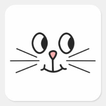 Cute Cat Face. Square Stickers