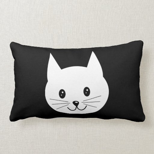 cat face throw pillow