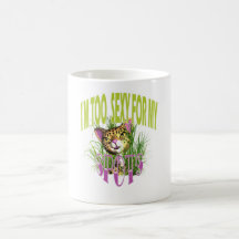 Cute cat funny comic art coffee mug