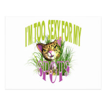 Cute cat funny comic art post card
